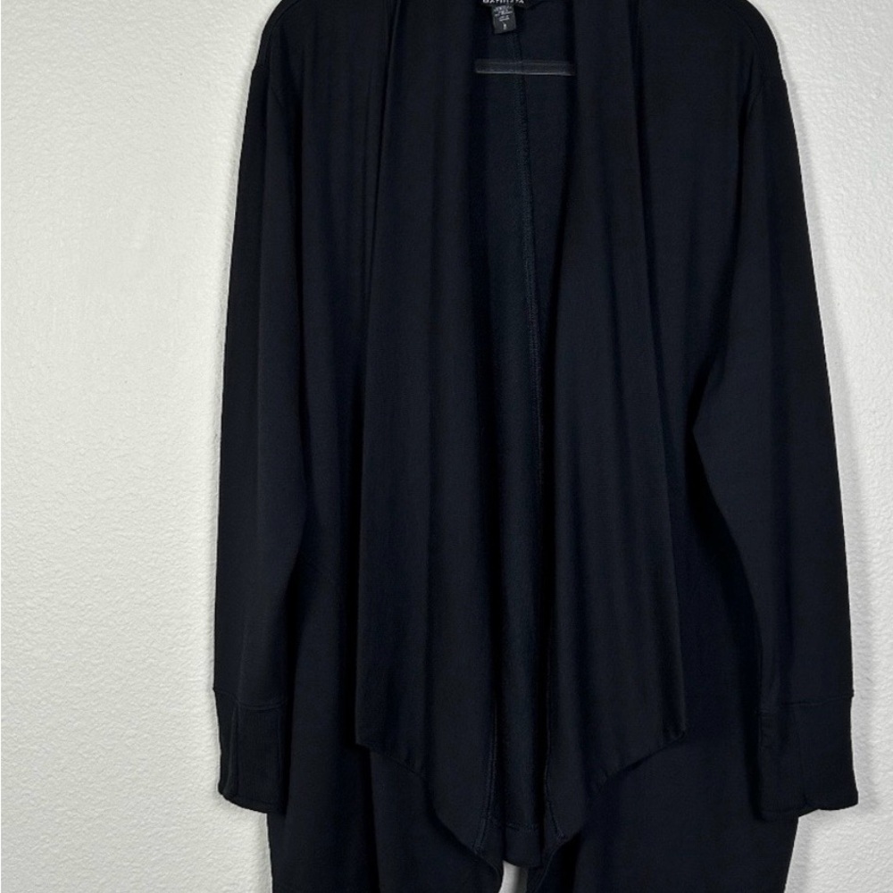 Athleta Pranayama Restore Wrap Black S Tall Open Cardigan Cozy Athleisure - Picture 7 of 9